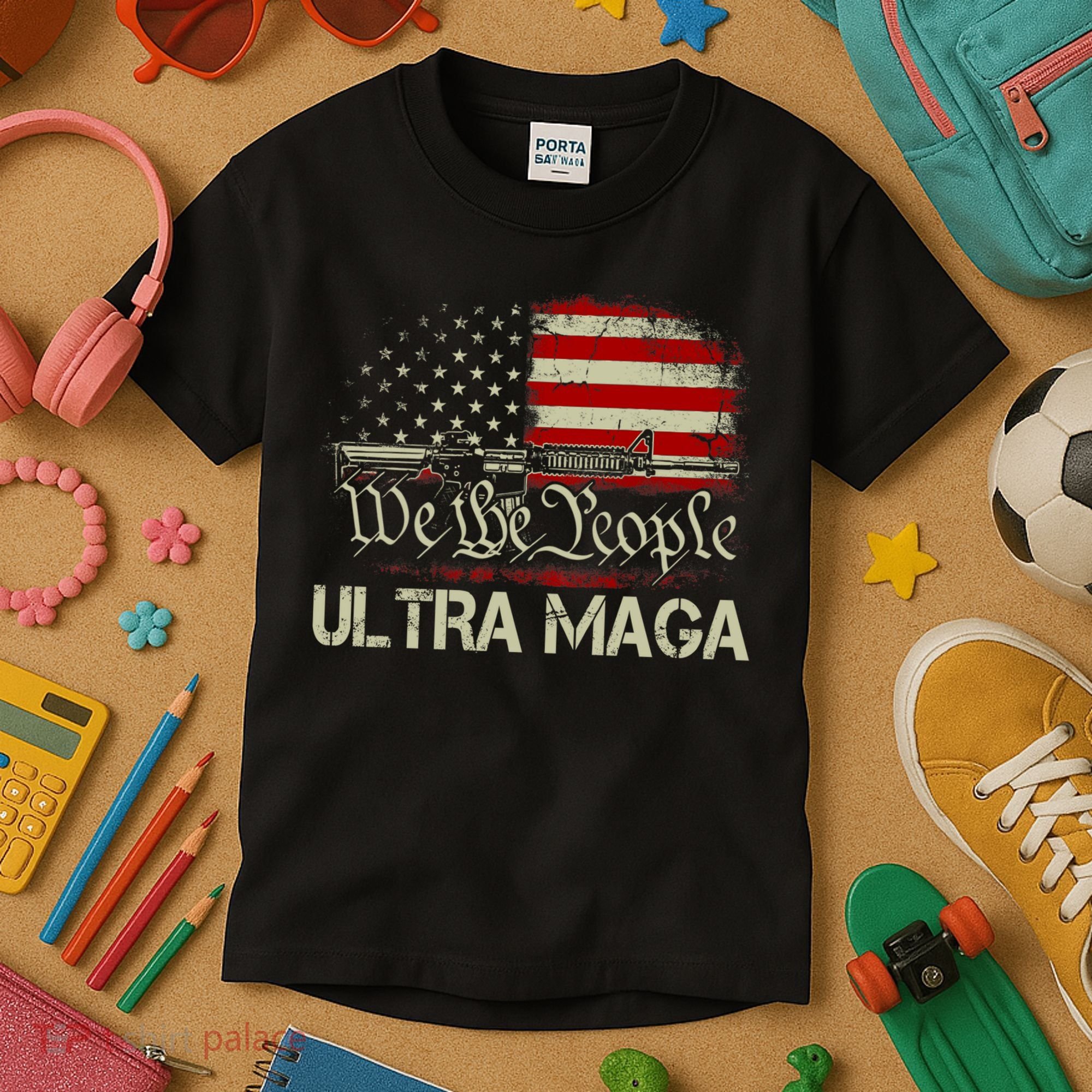 Ultra MAGA American Flag We The People 1776 Kids T-Shirt