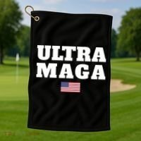 Ultra MAGA American Flag Golf Towel thumb 1