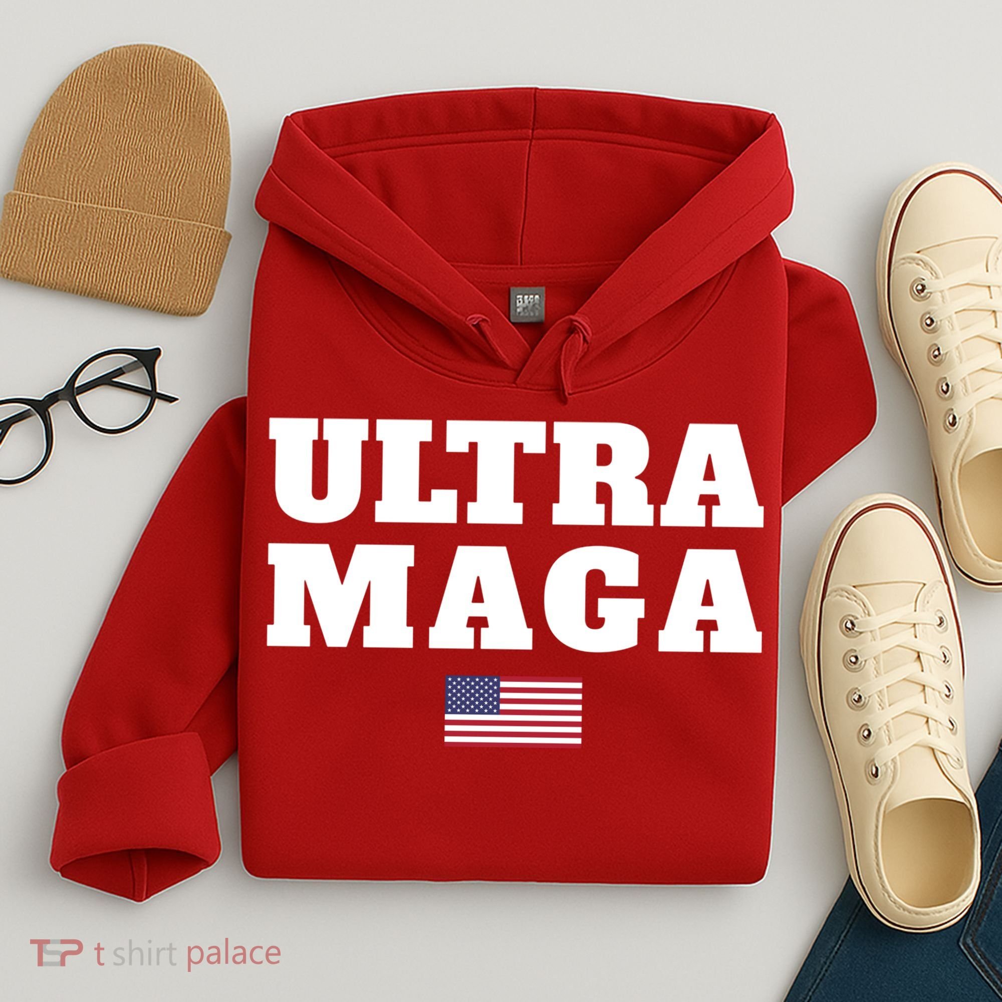 Ultra MAGA American Flag Hoodie