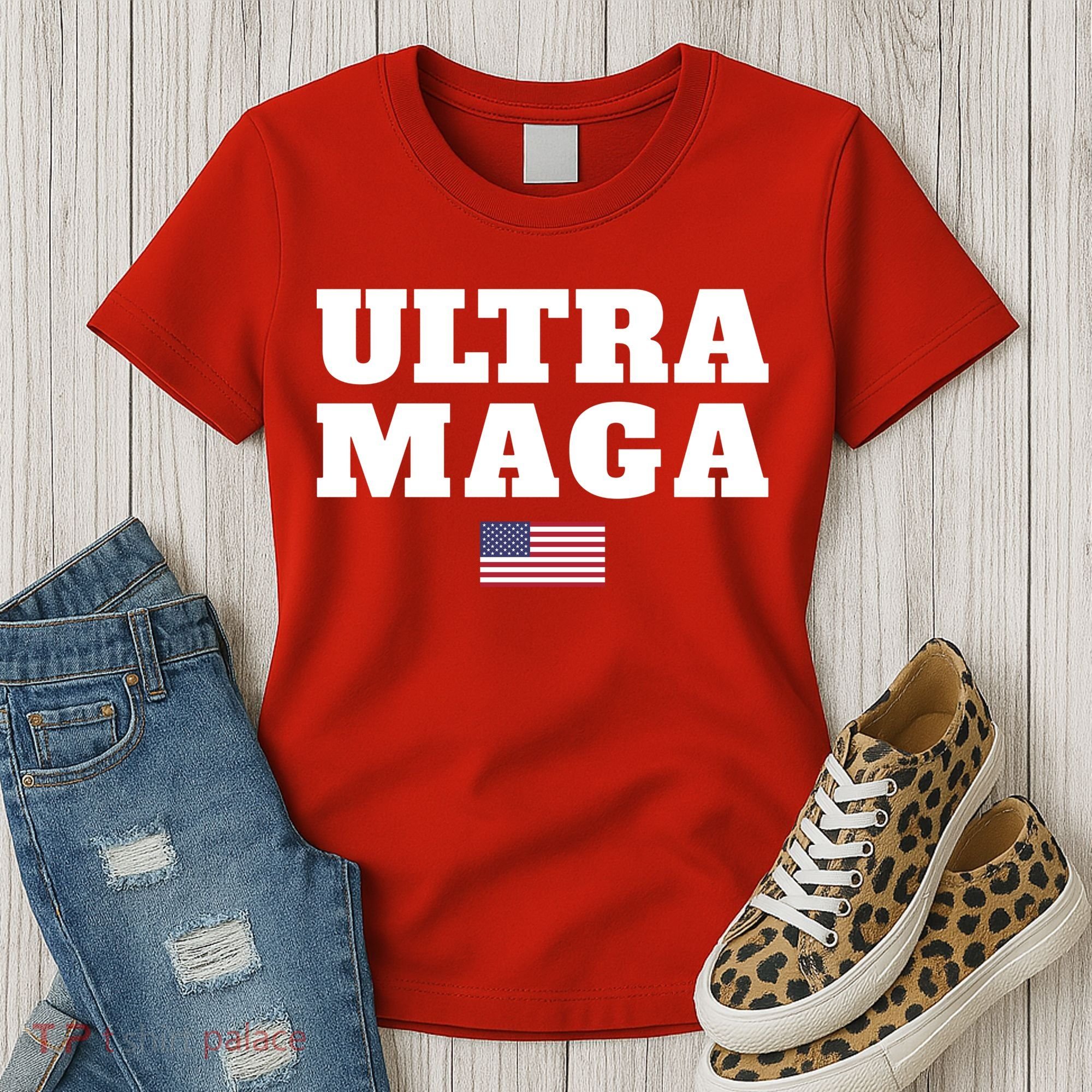 Ultra MAGA American Flag Women's T-Shirt