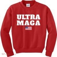 Ultra MAGA American Flag Kids Sweatshirt thumb 0