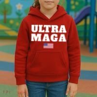 Ultra MAGA American Flag Kids Hoodie thumb 3