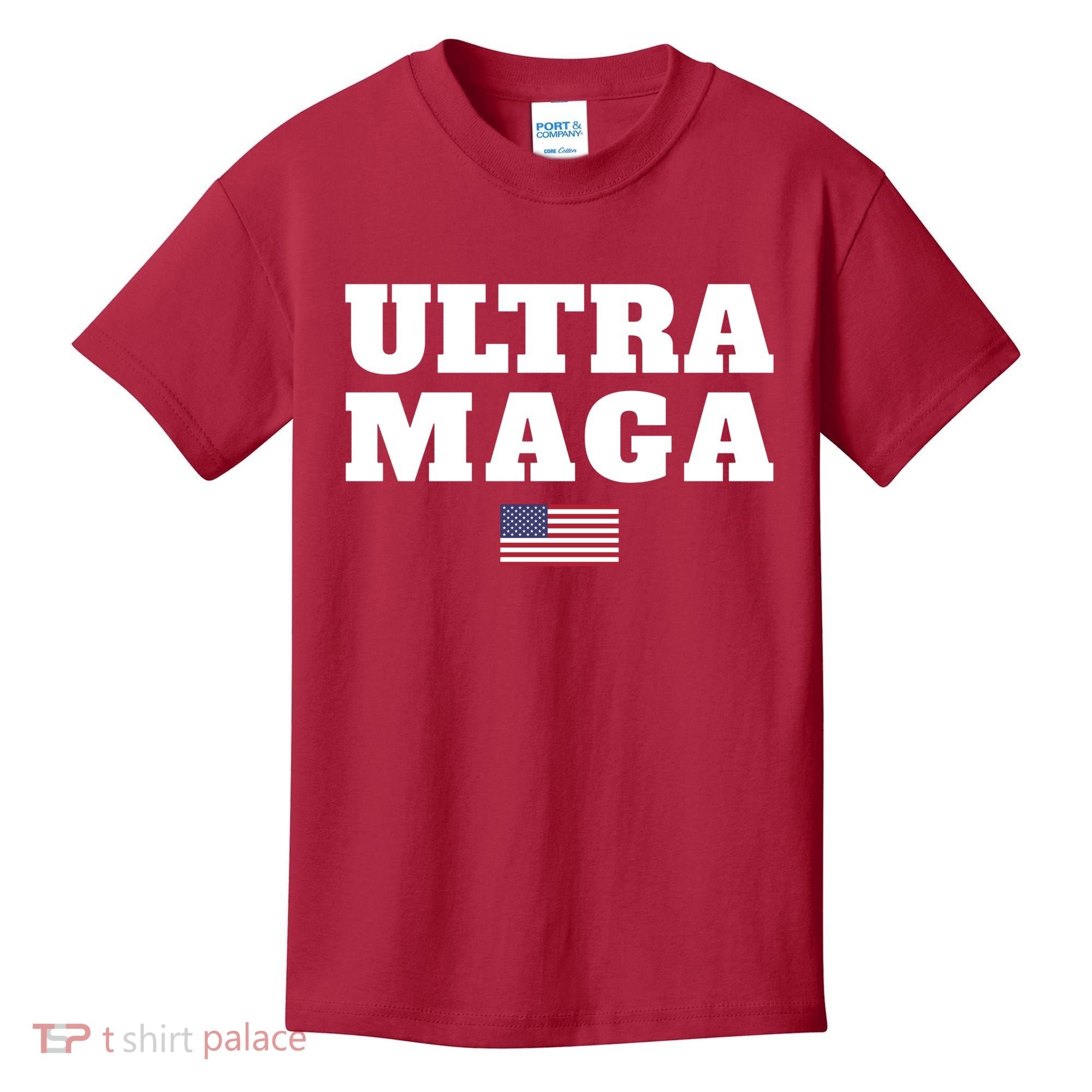 Ultra MAGA American Flag Kids T-Shirt