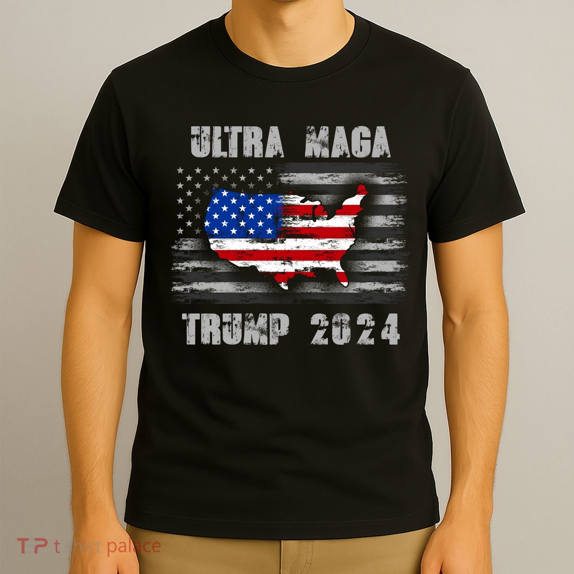Ultra MAGA Betsy USA Flag Trump 2024 Anti Biden T-Shirt