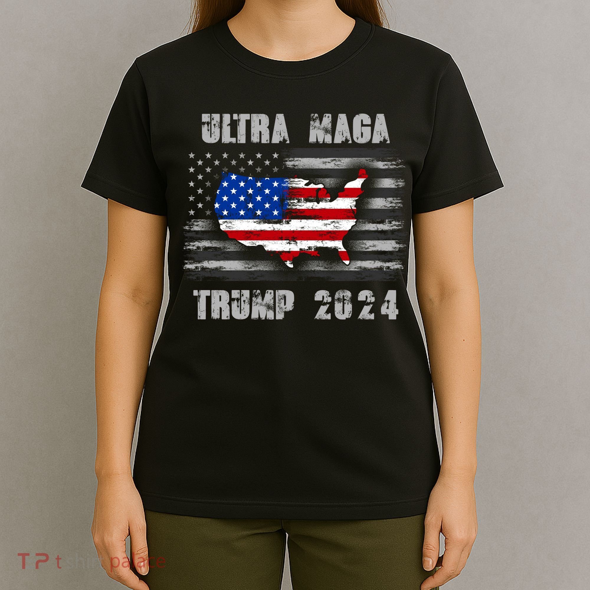 Ultra MAGA Betsy USA Flag Trump 2024 Anti Biden T-Shirt