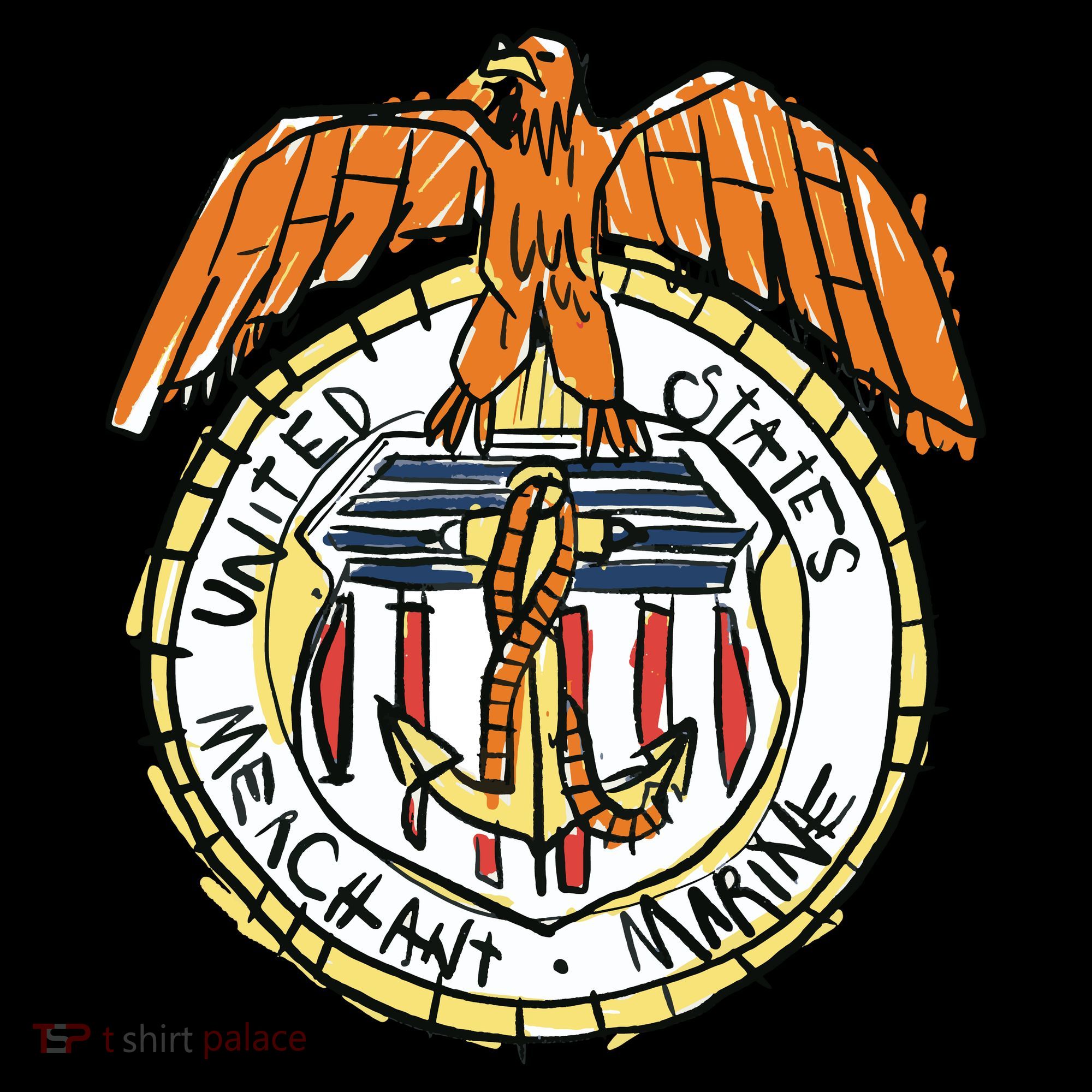 USA Marine Badge Doodle Women's Hoodie