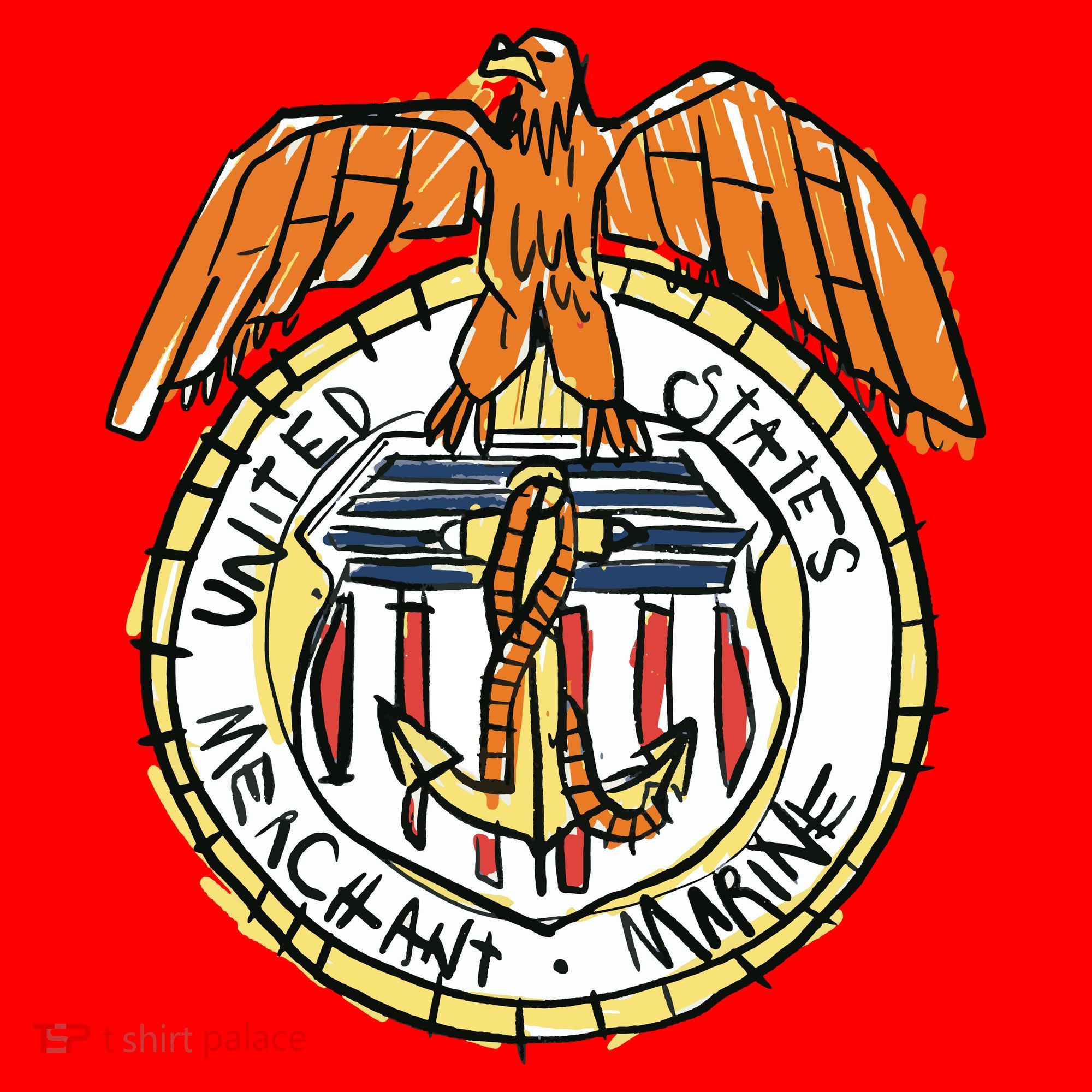 USA Marine Badge Doodle Sweatshirt
