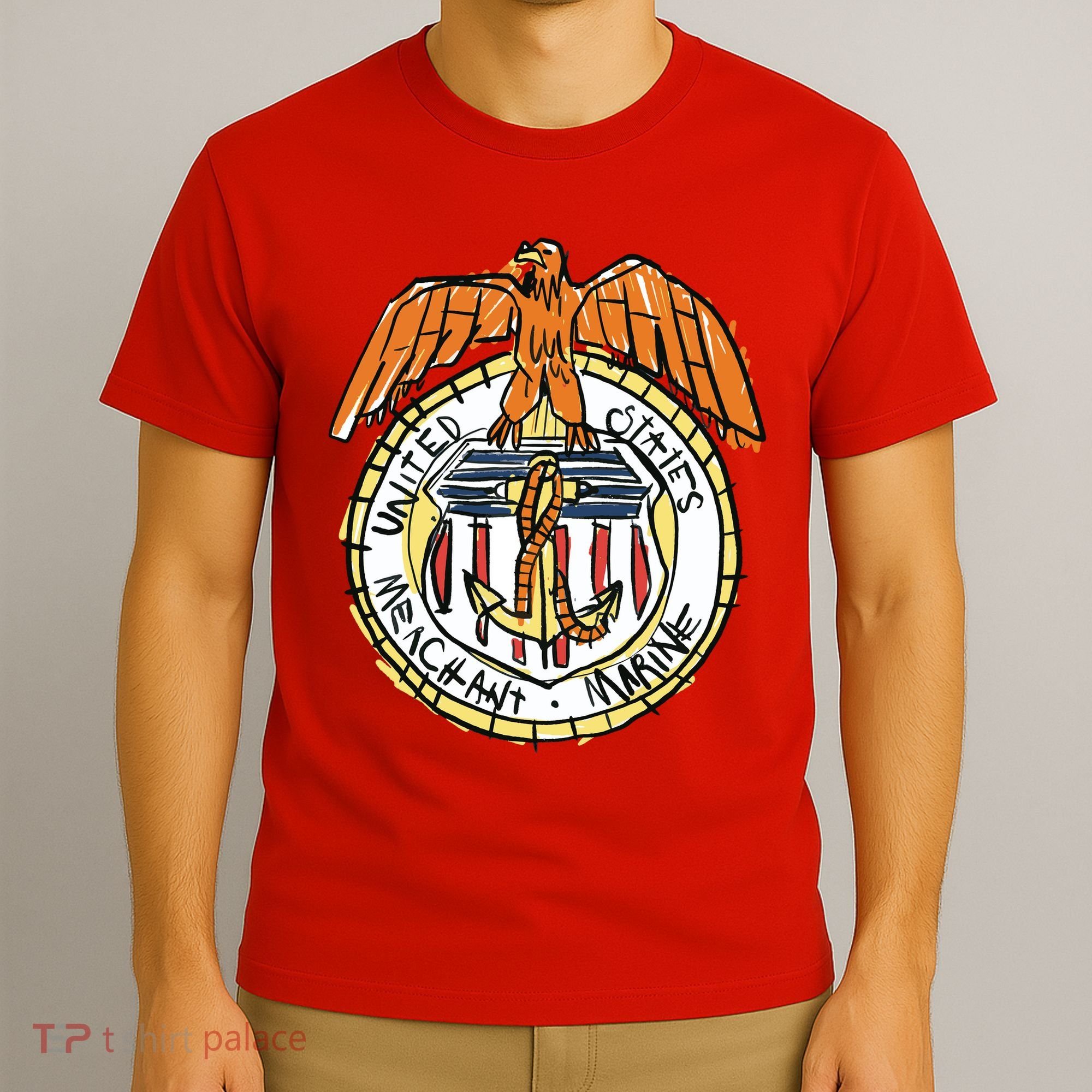 USA Marine Badge Doodle T-Shirt