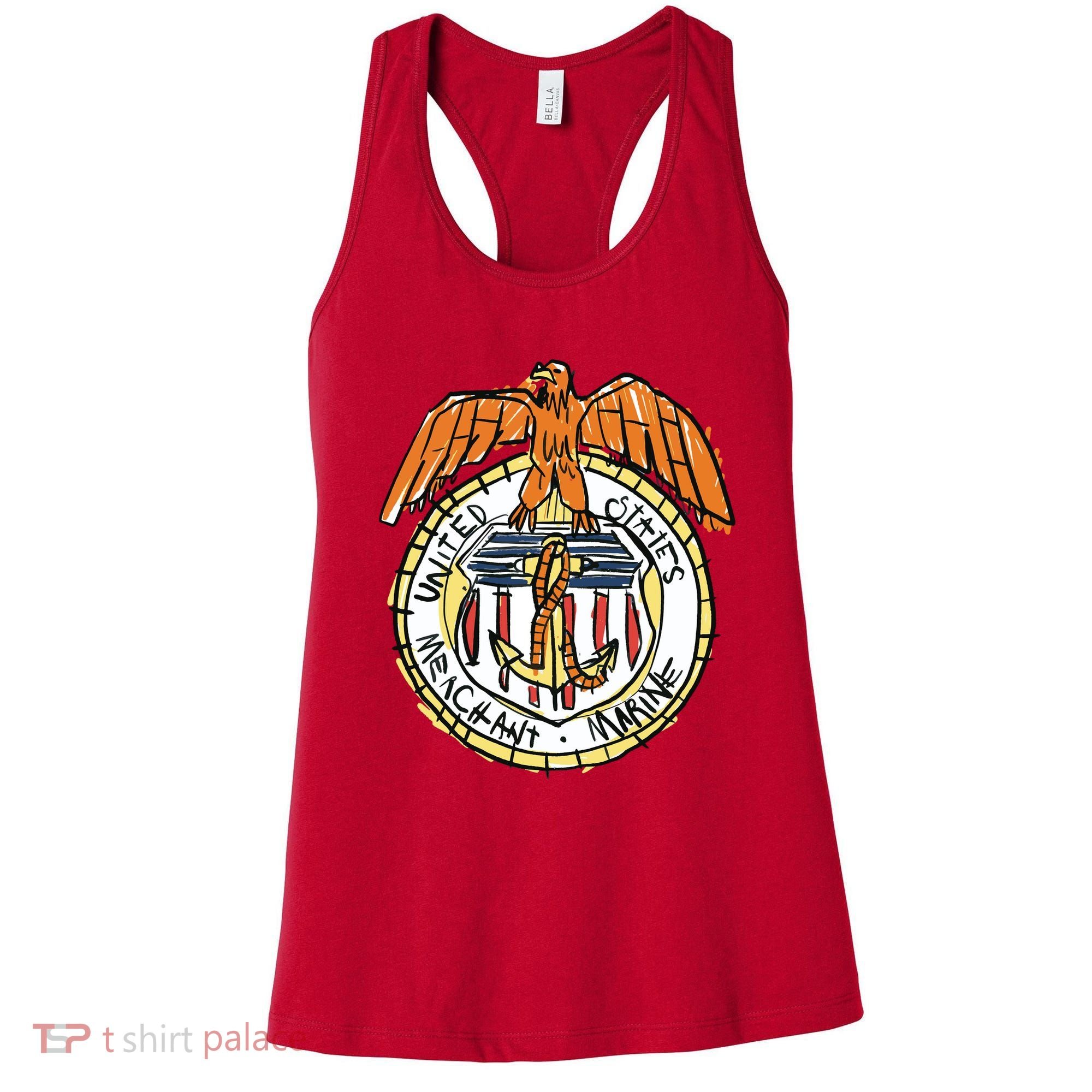 USA Marine Badge Doodle Women's Tank Top