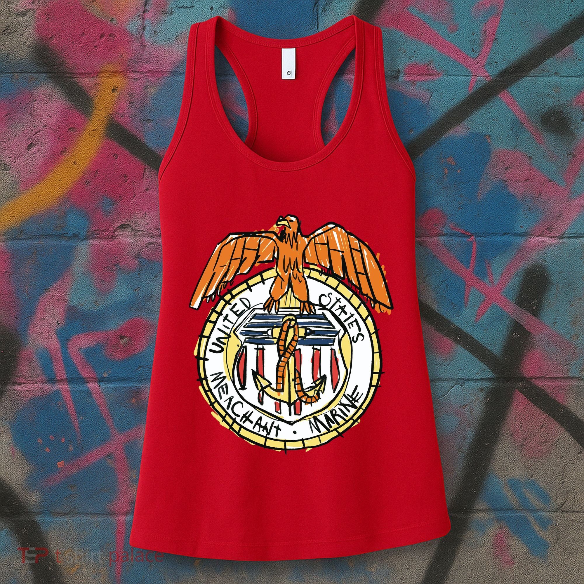 USA Marine Badge Doodle Women's Tank Top