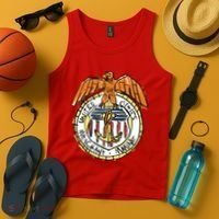 USA Marine Badge Doodle Tank Top thumb 4