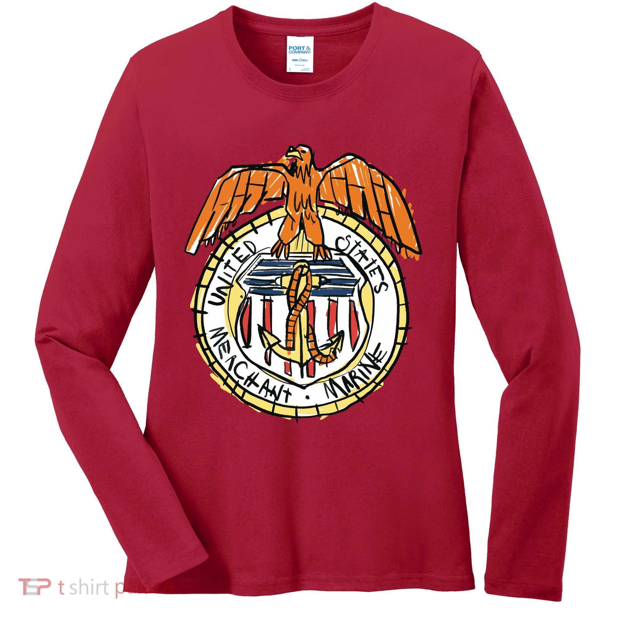USA Marine Badge Doodle Women's Long Sleeve Shirt