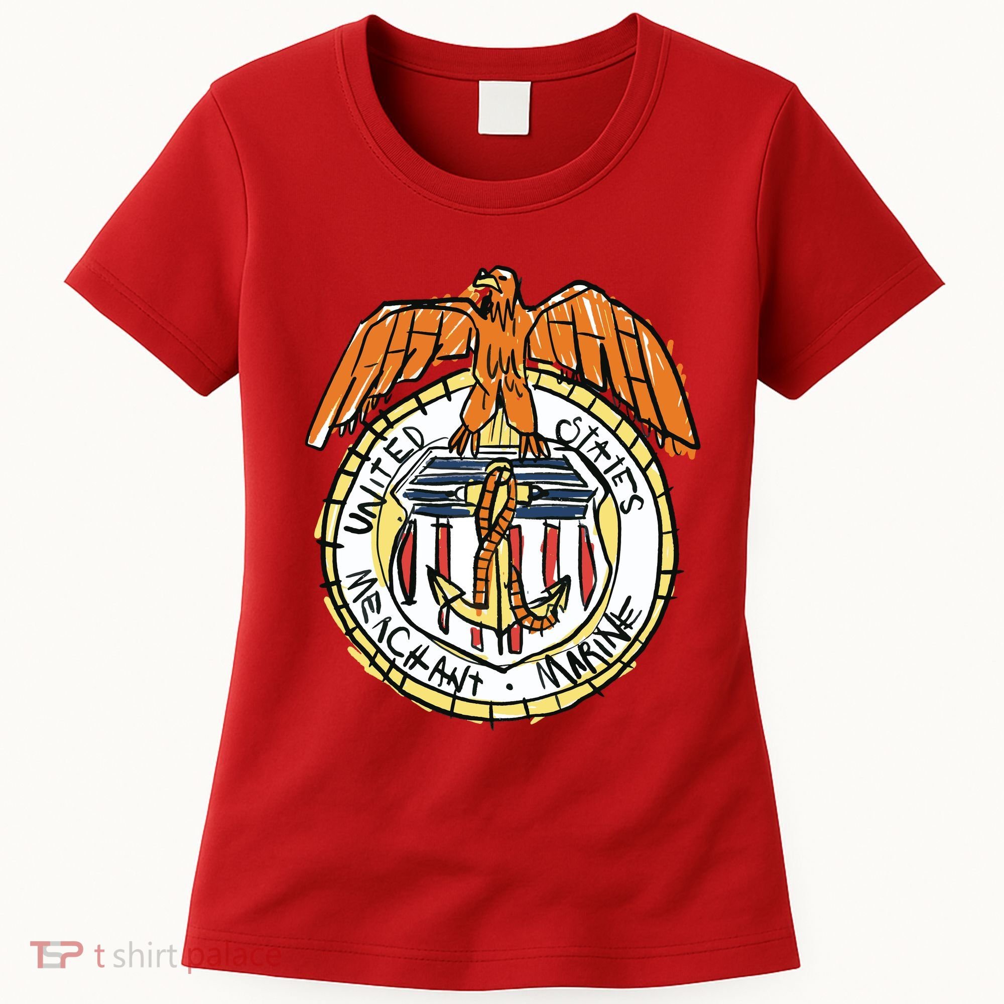 USA Marine Badge Doodle Women's T-Shirt