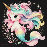 Unicorn Mermaid Birthday Party Girl Mermicorn T-Shirt thumb 7