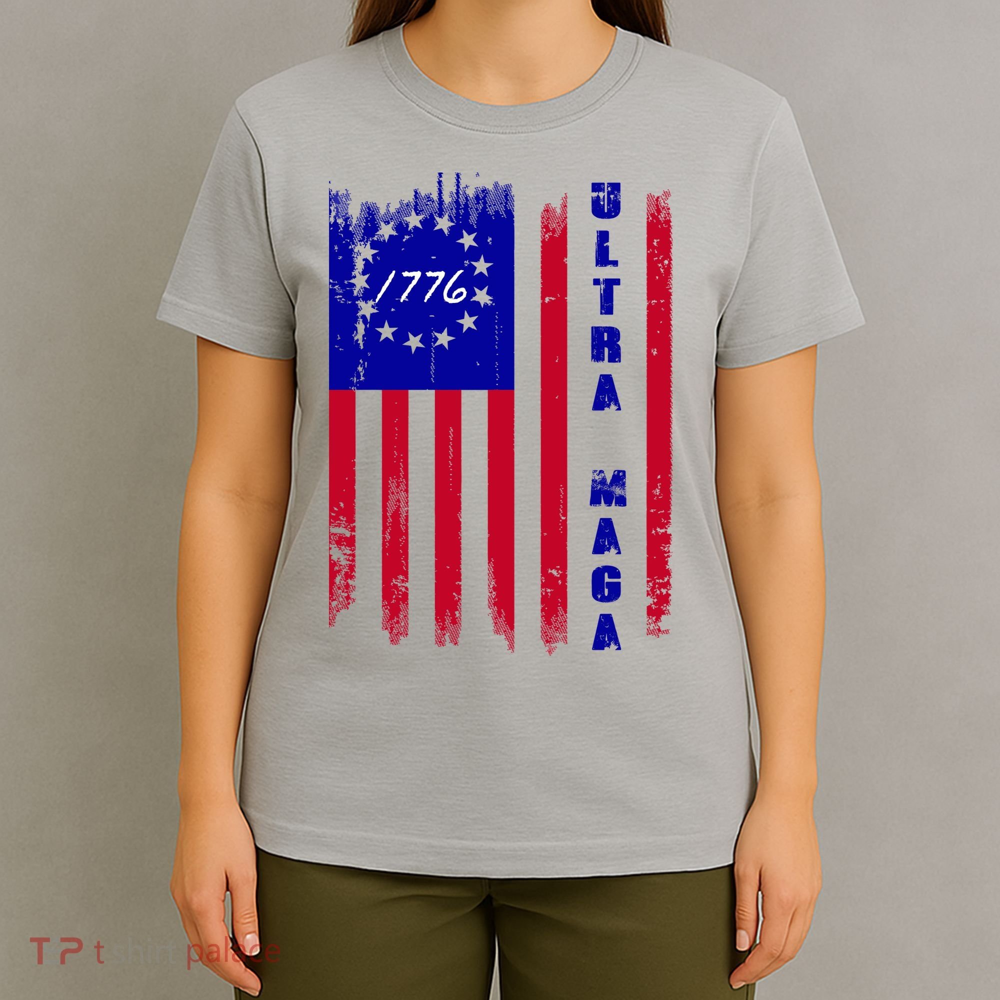 Ultra MAGA Betsy Ross USA Flag Trump 2024 Anti Biden T-Shirt