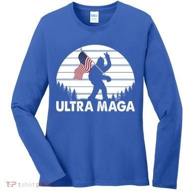 Ultra Maga Big Foot Sasquatch Women's Long Sleeve Shirt