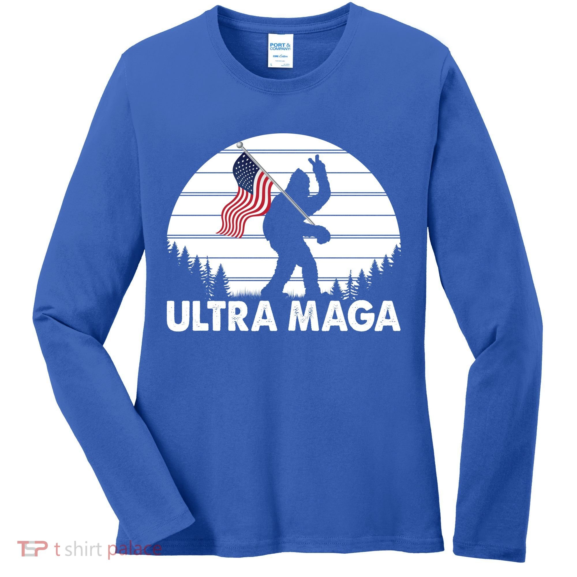 Ultra Maga Big Foot Sasquatch Women's Long Sleeve Shirt