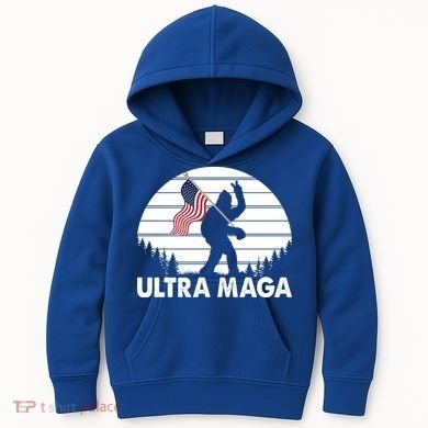 Ultra Maga Big Foot Sasquatch Kids Hoodie