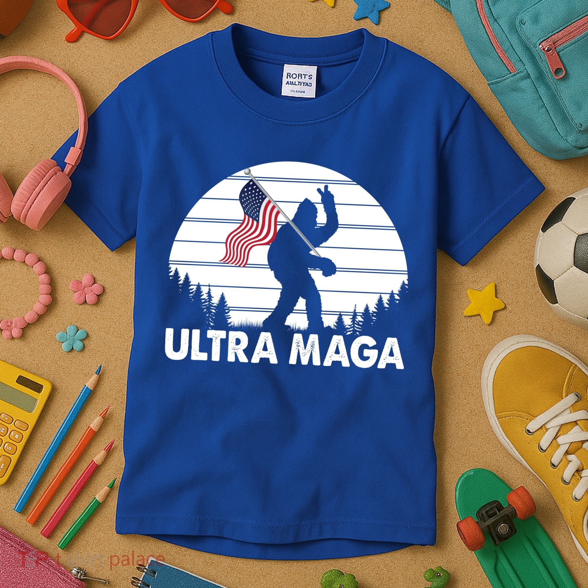 Ultra Maga Big Foot Sasquatch Kids T-Shirt