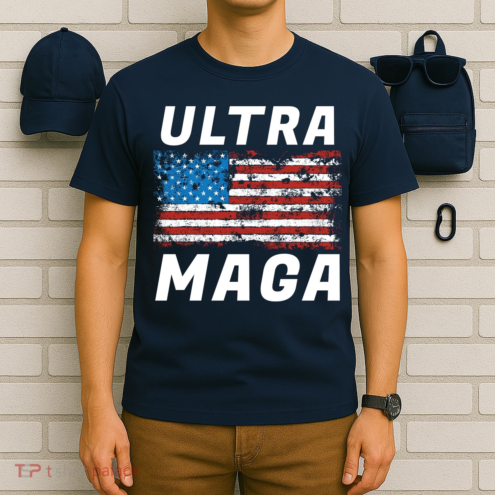 Ultra MAGA Bold United States Of America USA Flag T-Shirt