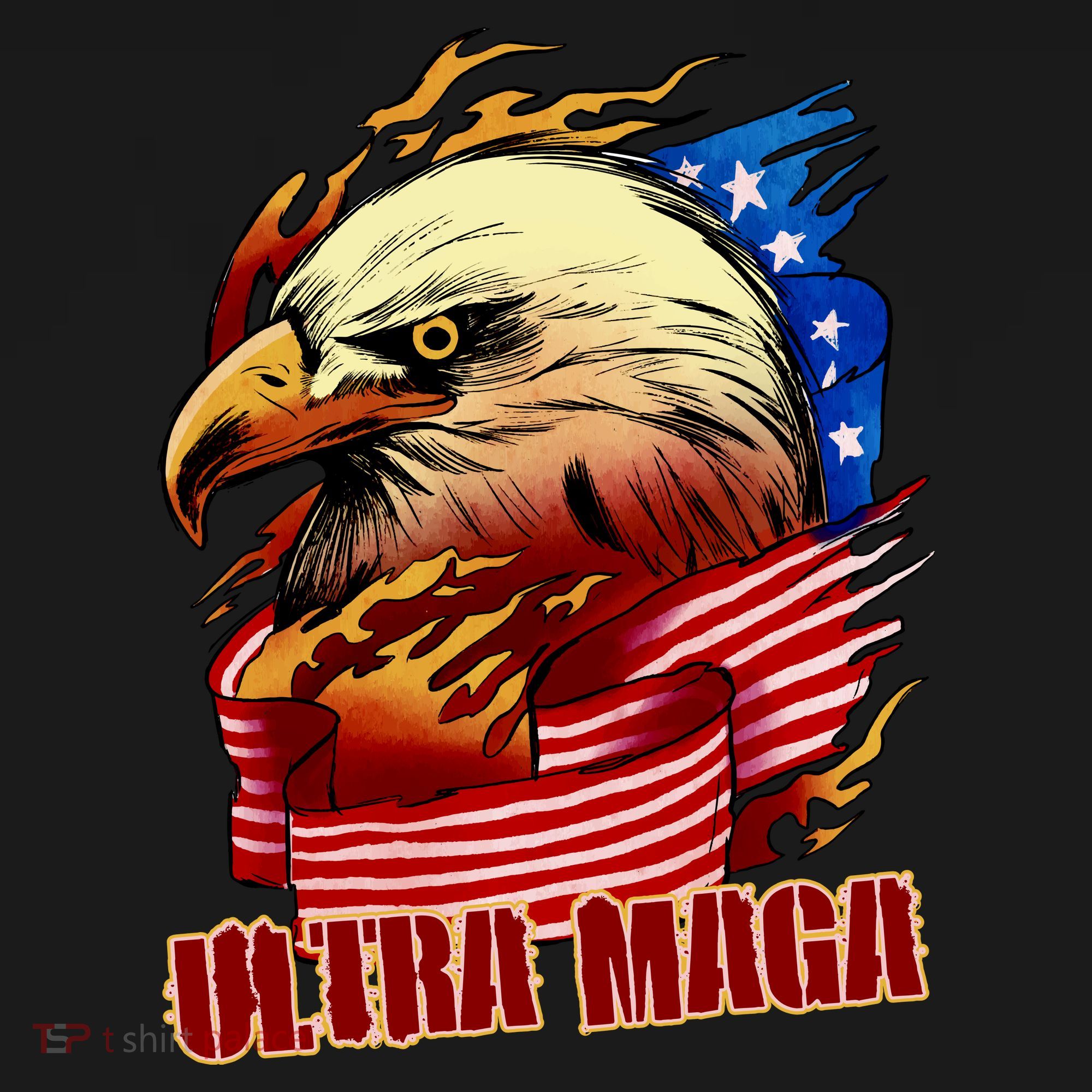Ultra MAGA Bald Eagle Anti Biden Trump 2024 USA America T-Shirt