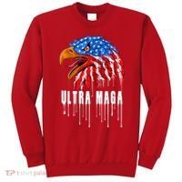 Ultra MAGA Bald Eagle Bloody Splatter Trump 2024 Anti Biden Sweatshirt thumb 0