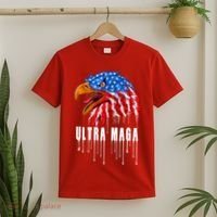 Ultra MAGA Bald Eagle Bloody Splatter Trump 2024 Anti Biden T-Shirt thumb 2