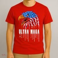 Ultra MAGA Bald Eagle Bloody Splatter Trump 2024 Anti Biden T-Shirt thumb 3
