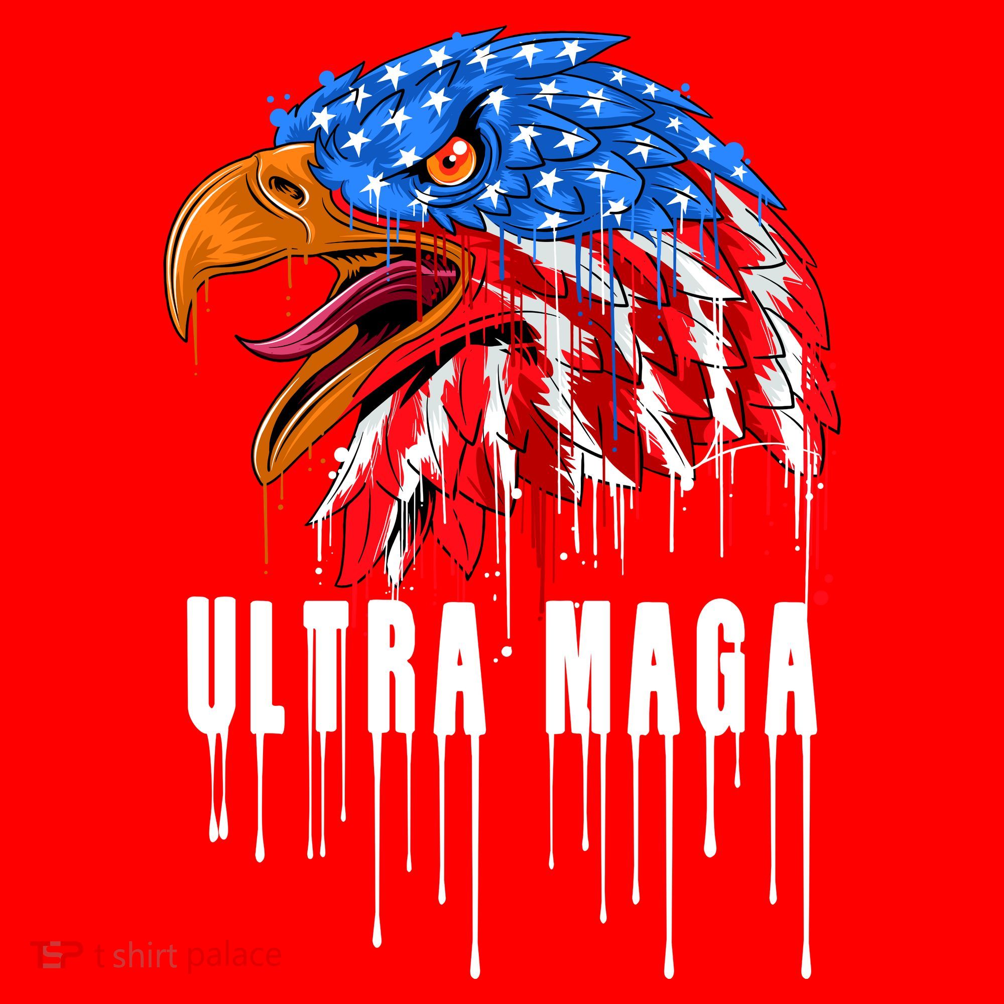 Ultra MAGA Bald Eagle Bloody Splatter Trump 2024 Anti Biden Women's Tank Top