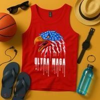 Ultra MAGA Bald Eagle Bloody Splatter Trump 2024 Anti Biden Tank Top thumb 4