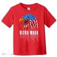 Ultra MAGA Bald Eagle Bloody Splatter Trump 2024 Anti Biden Toddler T-Shirt thumb 0