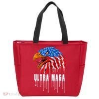 Ultra MAGA Bald Eagle Bloody Splatter Trump 2024 Anti Biden Tote Bag thumb 0