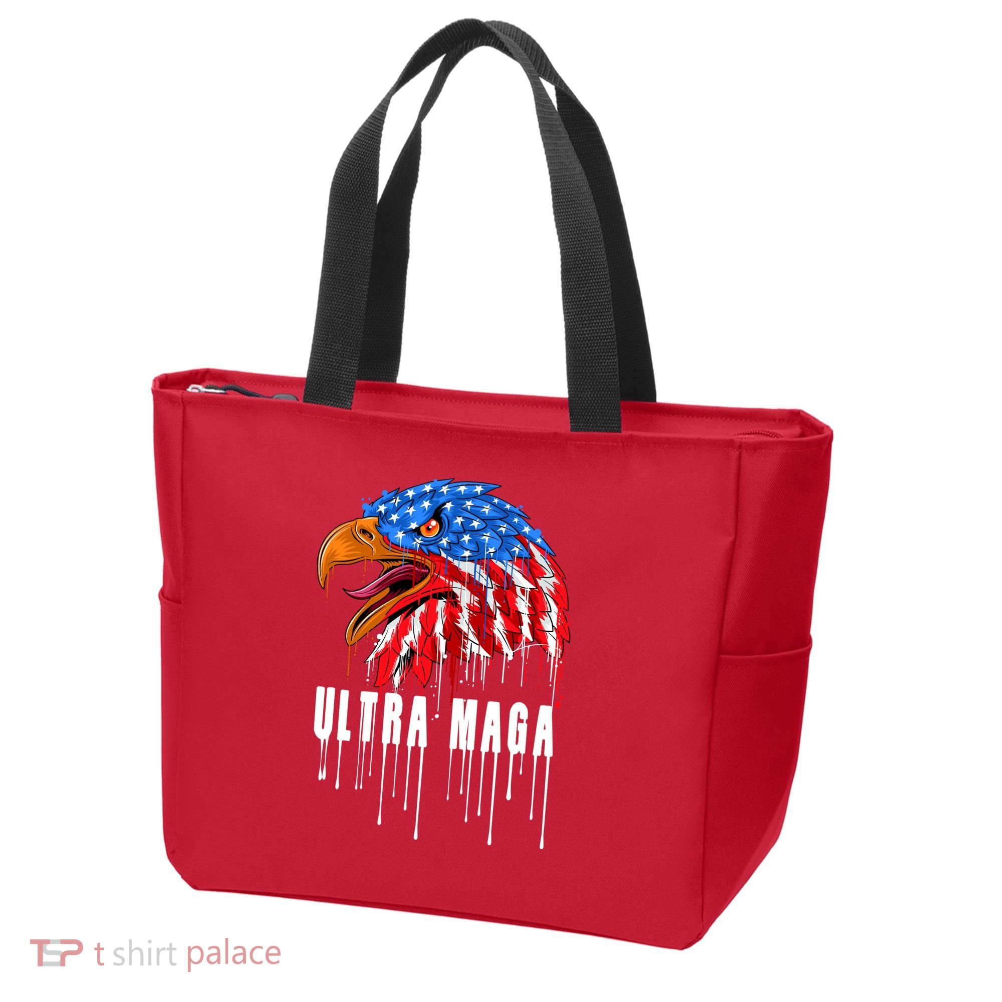 Ultra MAGA Bald Eagle Bloody Splatter Trump 2024 Anti Biden Tote Bag
