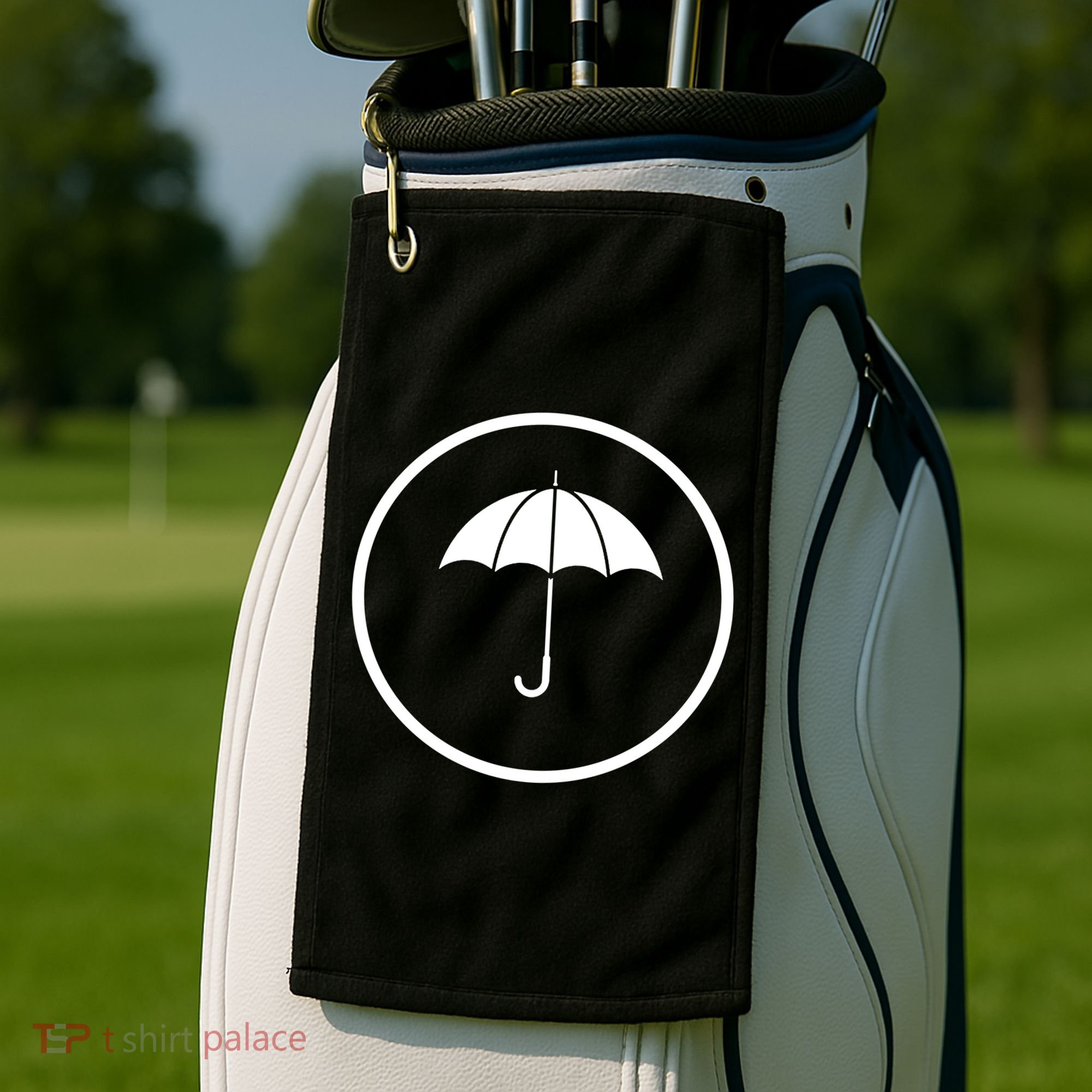 Umbrella Simple Emblem Golf Towel