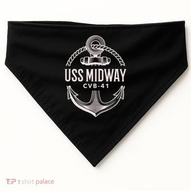 Uss Midway Cvb41 Aircraft Carrier Uss Midway USA-Made Doggie Bandana