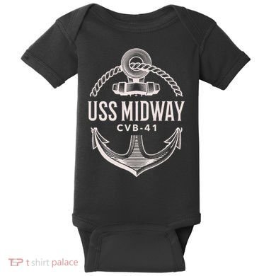 Uss Midway Cvb41 Aircraft Carrier Uss Midway Baby Bodysuit
