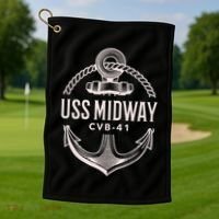 Uss Midway Cvb41 Aircraft Carrier Uss Midway Golf Towel thumb 1
