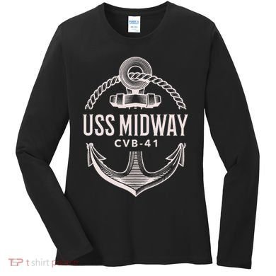 Uss Midway Cvb41 Aircraft Carrier Uss Midway Women's Long Sleeve Shirt