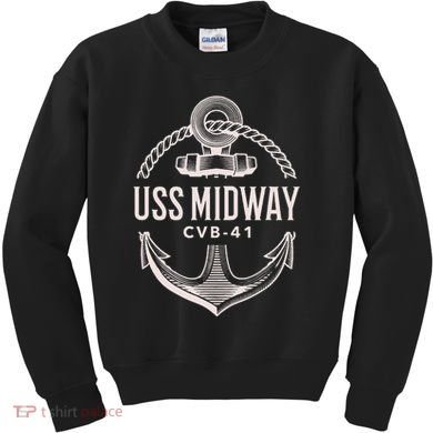 Uss Midway Cvb41 Aircraft Carrier Uss Midway Kids Sweatshirt