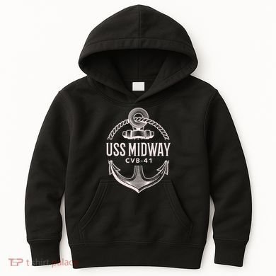 Uss Midway Cvb41 Aircraft Carrier Uss Midway Kids Hoodie