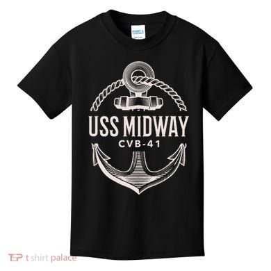 Uss Midway Cvb41 Aircraft Carrier Uss Midway Kids T-Shirt