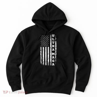 Ultra MAGA Conservative US Flag Hoodie