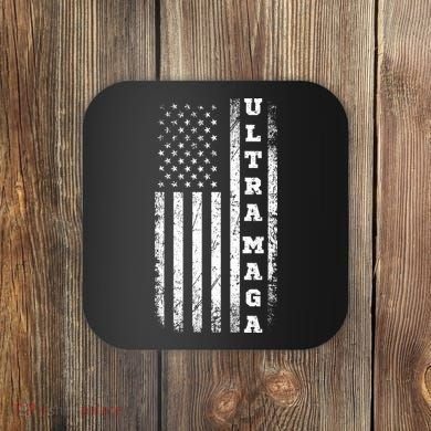 Ultra MAGA Conservative US Flag Coaster