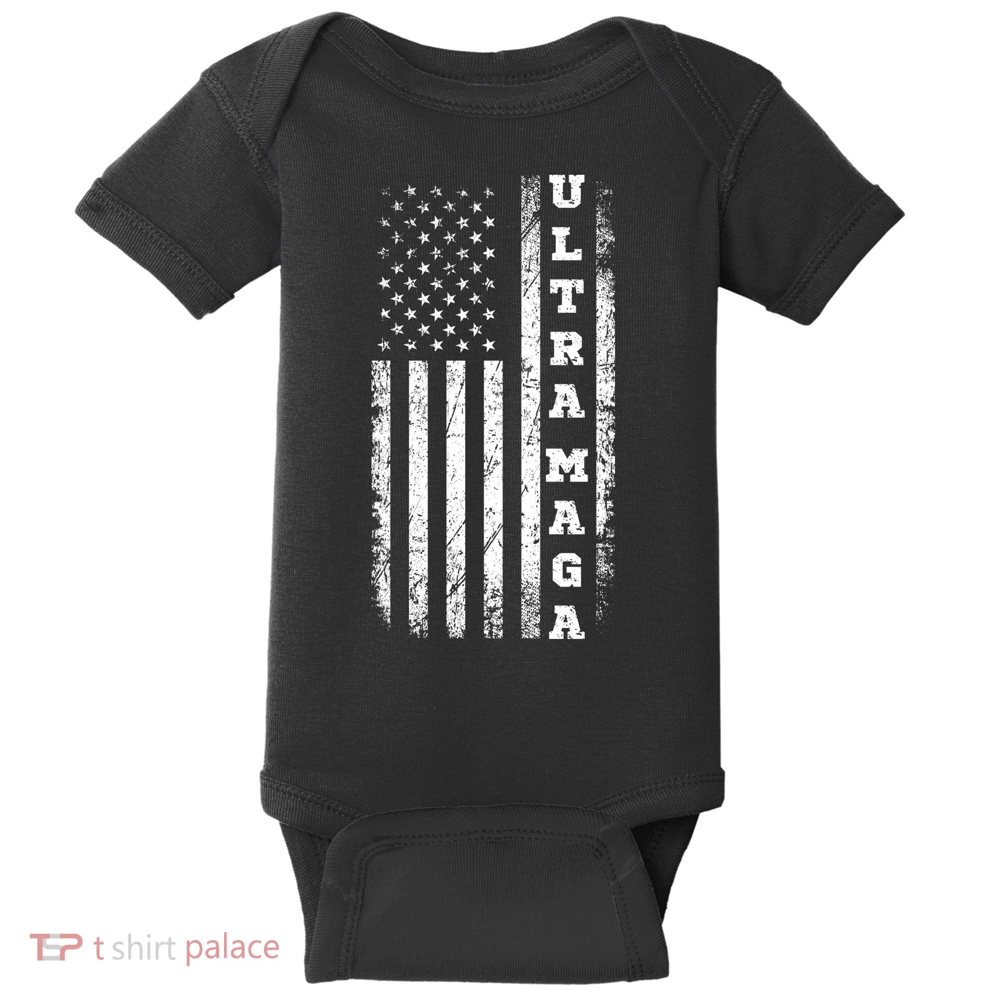 Ultra MAGA Conservative US Flag Baby Bodysuit