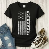Ultra MAGA Conservative US Flag Women's T-Shirt thumb 3