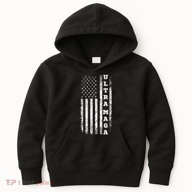Ultra MAGA Conservative US Flag Kids Hoodie