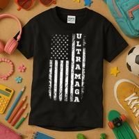 Ultra MAGA Conservative US Flag Kids T-Shirt thumb 3