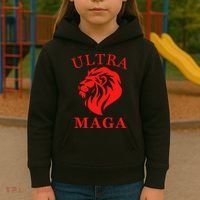 Ultra MAGA Conservative Lion Kids Hoodie thumb 3