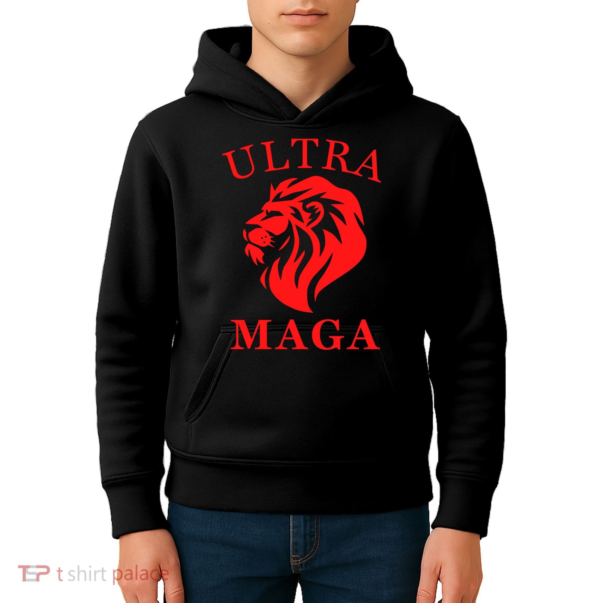 Ultra MAGA Conservative Lion Kids Hoodie