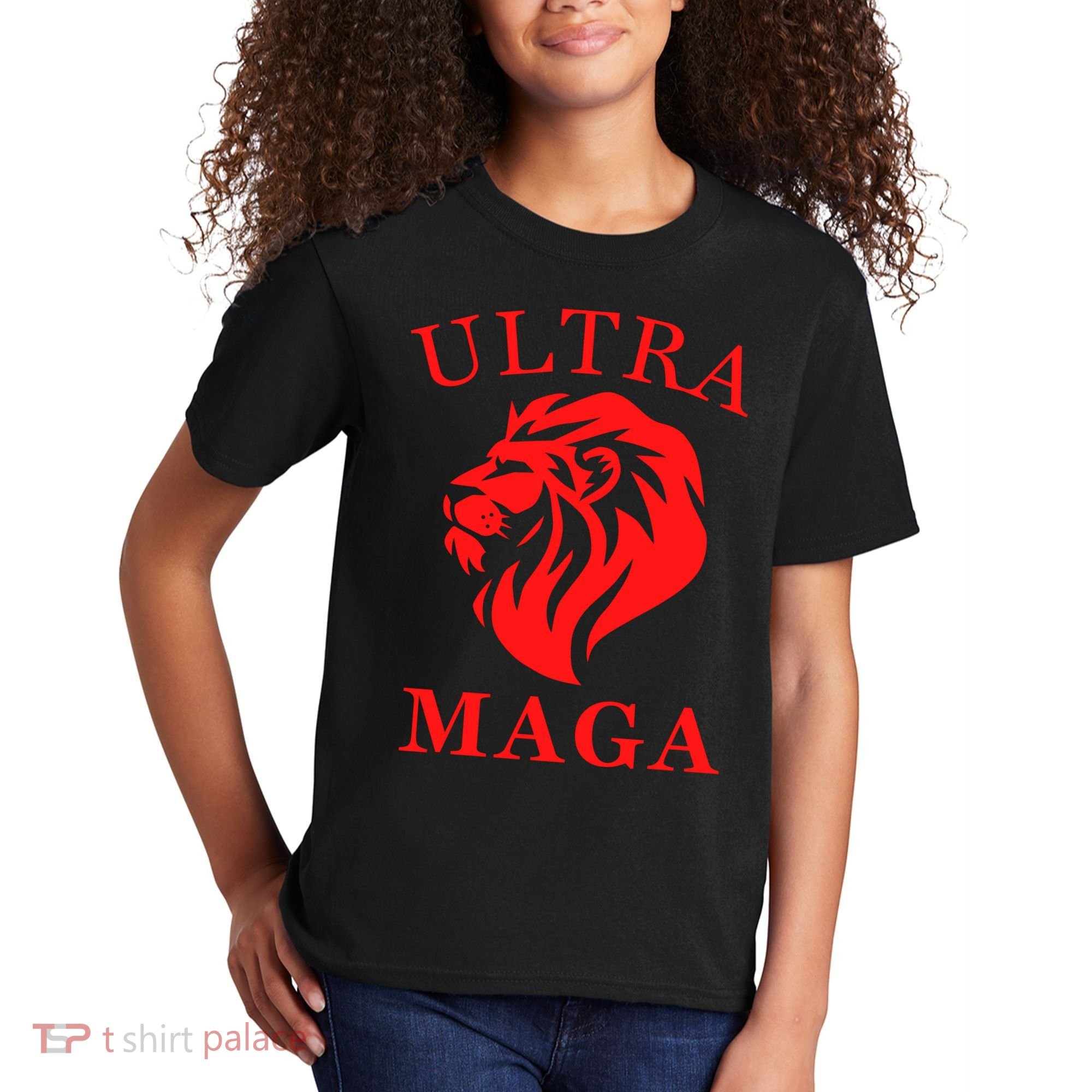 Ultra MAGA Conservative Lion Kids T-Shirt